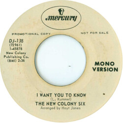The New Colony Six I Want You To Know USED VINYL 7INCH PROMO MONO