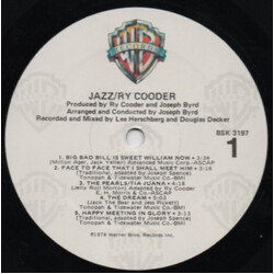 Ry Cooder Jazz Vinyl LP USED