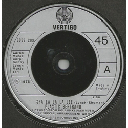 Plastic Bertrand Sha La La La Lee Vinyl 7" USED
