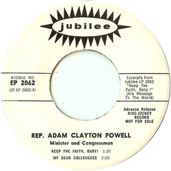 Adam Clayton Powell Keep The Faith, Baby! USED VINYL 7INCH 45 RPM ADVANCE EP PROMO