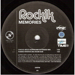 Rockik Memories Vinyl 12" USED