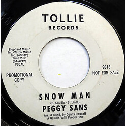 Peggy Sans Snow Man USED VINYL 7INCH 45 RPM SINGLE PROMO