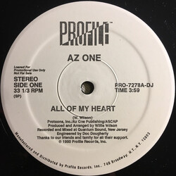 Az One All Of My Heart USED VINYL 12INCH 33 S RPM PROMO