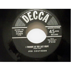 Jeri Southern I Thought Of You Last Night / Something I Dreamed Last Night USED VINYL 7INCH 45 RPM SINGLE