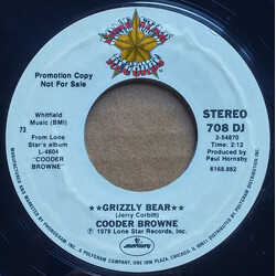 Cooder Browne Grizzly Bear USED VINYL 7INCH 45 RPM SINGLE PROMO STEREO
