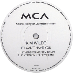 Kim Wilde If I Can't Have You Vinyl 12" USED