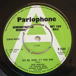 Mike Mercado ("The Swinging Monk") Hey Mr. Monk, It's Page Nine / Popcorns USED VINYL 7INCH 45 RPM SINGLE PROMO
