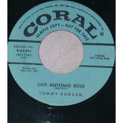 Tommy Duncan San Antonio Rose USED VINYL 7INCH 45 RPM PROMO