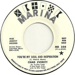 Chad Everett You're My Soul And Inspiration / Hey Girl USED VINYL 7INCH SINGLE PROMO