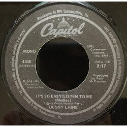 Denny Laine It's So Easy/Listen To Me (Medley) Vinyl 7" USED