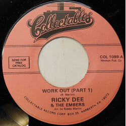 Ricky Dee & The Embers Work Out USED VINYL 7INCH 45 RPM SINGLE REISSUE