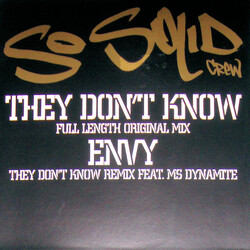 So Solid Crew They Don't Know USED VINYL 12INCH 45 RPM PROMO