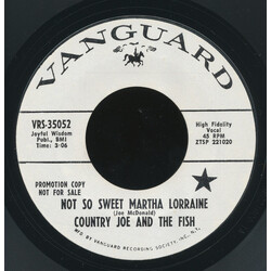 Country Joe And The Fish Not So Sweet Martha Lorraine USED VINYL 7INCH 45 RPM PROMO REISSUE
