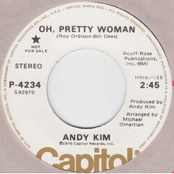 Andy Kim Oh, Pretty Woman USED VINYL 7INCH 45 RPM PROMO STEREO MONO
