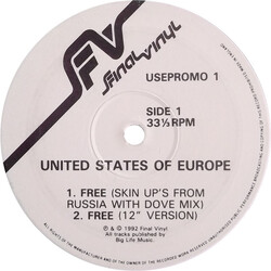 United States Of Europe Free USED VINYL 12INCH PROMO