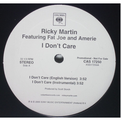 Ricky Martin / Fat Joe / Amerie I Don't Care Vinyl 12" USED