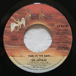 Led Zeppelin Fool In The Rain VINYL 7" USED