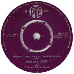 Miki & Griff / Lonnie Donegan's Skiffle Group Rockin' Alone (In An Old Rocking Chair) Vinyl 7" USED