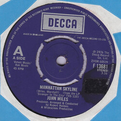 John Miles Manhattan Skyline USED VINYL 7INCH 45 RPM SINGLE