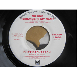 Burt Bacharach Futures / No One Remembers My Name Vinyl 7" USED