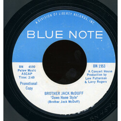 Brother Jack McDuff Down Home Style USED VINYL 7INCH 45 RPM SINGLE PROMO STYRENE