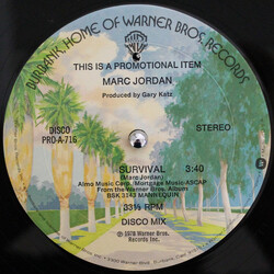 Marc Jordan Survival USED VINYL 12INCH 33 S RPM PROMO