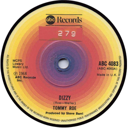 Tommy Roe Dizzy / The Folk Singer Vinyl 7" USED