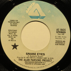 The Alan Parsons Project Snake Eyes USED VINYL 7INCH 45 RPM PROMO STEREO MONO