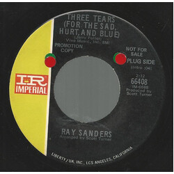 Ray Sanders Three Tears (For The Sad, Hurt And Blue) / Lucille USED VINYL 7INCH 45 RPM PROMO