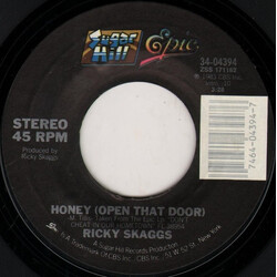 Ricky Skaggs Honey (Open That Door) / She's More To Be Pitied USED VINYL 7INCH 45 RPM