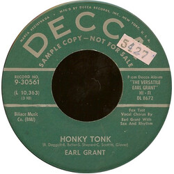 Earl Grant Honky Tonk / The Next Time You See Me USED VINYL 7INCH 45 RPM PROMO