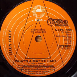 Ellen Foley What's A Matter Baby USED VINYL 7INCH 45 RPM PROMO