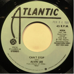 Alvin Lee Can't Stop USED VINYL 7INCH 45 RPM PROMO STYRENE