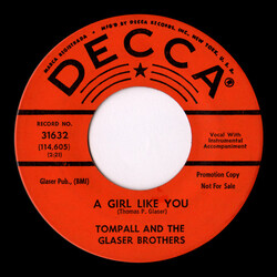 Tompall Glaser & The Glaser Brothers A Girl Like You USED VINYL 7INCH SINGLE 45 RPM PROMO