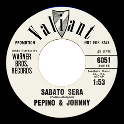 Pepino & Johnny Sabato Sera / La Prima Che Incontro USED VINYL 7INCH 45 RPM SINGLE PROMO