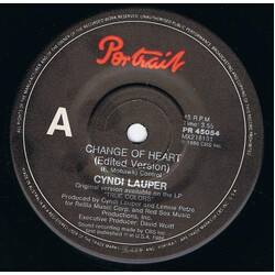 Cyndi Lauper Change Of Heart USED VINYL 7INCH SINGLE