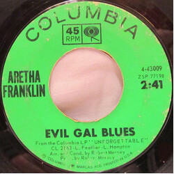 Aretha Franklin Evil Gal Blues / Soulville USED VINYL 7INCH 45 RPM SINGLE STYRENE