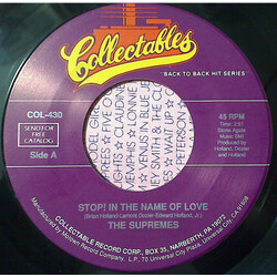 The Supremes Stop! In The Name Of Love / Back In My Arms Again USED VINYL 7INCH 45 RPM