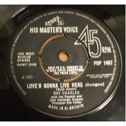 Ray Charles Love's Gonna Live Here USED VINYL 7INCH 45 RPM