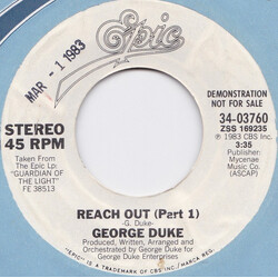 George Duke Reach Out USED VINYL 7INCH 45 RPM PROMO STYRENE STEREO