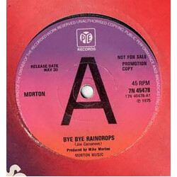 Mike Morton Bye Bye Raindrops Vinyl 7" USED