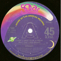 Dynasty I Don't Want To Be A Freak (But I Can't Help Myself) USED VINYL 12INCH 45 RPM PROMO STEREO