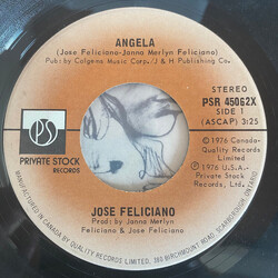 José Feliciano Angela / Willful Strut USED VINYL 7INCH 45 RPM SINGLE