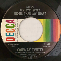 Conway Twitty Guess My Eyes Were Bigger Than My Heart USED VINYL 7INCH 45 RPM SINGLE