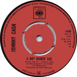 Johnny Cash A Boy Named Sue USED VINYL 7INCH 45 RPM SINGLE