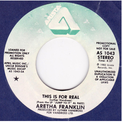 Aretha Franklin This Is For Real Vinyl 7" USED