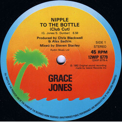 Grace Jones Nipple To The Bottle (Club Cut) / The Apple Stretching USED VINYL 12INCH 45 RPM SINGLE STEREO
