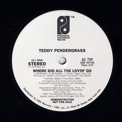Teddy Pendergrass Where Did All The Lovin Go USED VINYL 12INCH 33 S RPM PROMO