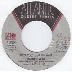Major Harris / The Major Harris Boogie Blues Band Love Won't Let Me Wait / Each Morning I Wake Up USED VINYL 7INCH SINGLE 45 RPM REISSUE