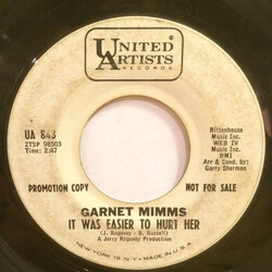 Garnet Mimms It Was Easier To Hurt Her / So Close USED VINYL 7INCH 45 RPM SINGLE PROMO